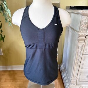 Nike Dri-Fit Black Racerback Tank Top with Built-In Bra Women’s Size L